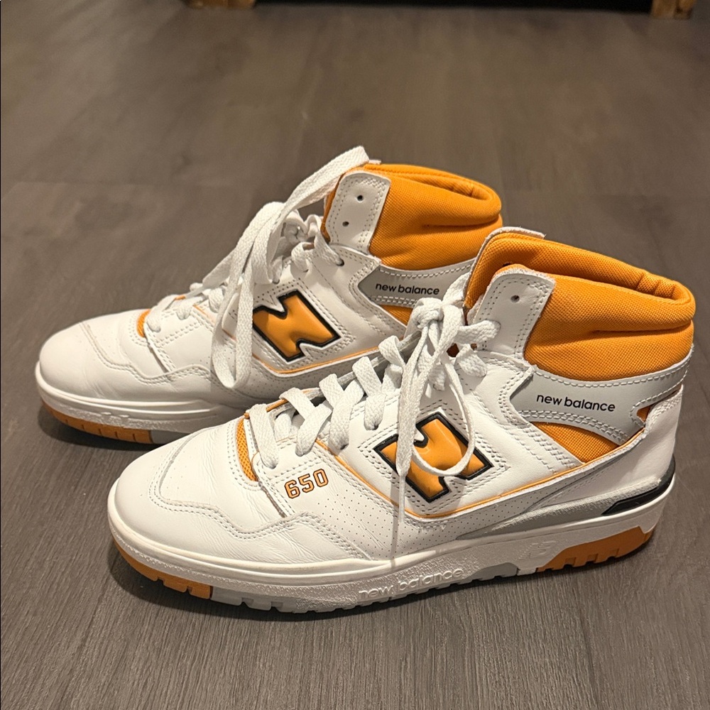 New Balance 650 High-Top Sneakers - White & Orange